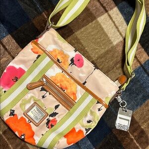 Tyler Rodan Vibrant Floral Crossbody Bag - Orange and Pink